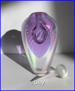 Vintage Brian Maytum Studio Lilac Faceted Two-sided Perfume Bottle Signed