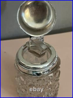 Vintage British Crystal/Sterling Silver Perfume Bottle Fully Hallmarked