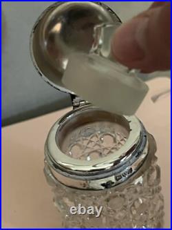 Vintage British Crystal/Sterling Silver Perfume Bottle Fully Hallmarked