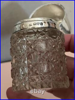 Vintage British Crystal/Sterling Silver Perfume Bottle Fully Hallmarked