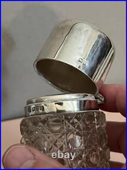 Vintage British Crystal/Sterling Silver Perfume Bottle Fully Hallmarked