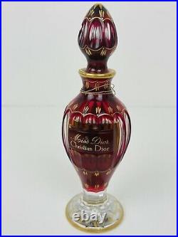Vintage CHRISTIAN DIOR MISS DIOR Parfum FULL in Red BACCARAT Crystal 7 FLAWED
