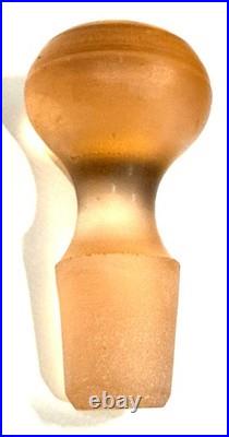 Vintage CZECH Pink Frosted Pair Hand Painted Blown Art Glass Perfume Bottles 55o