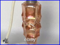 Vintage Carnival Glass Large Perfume Bottle with Ball Atomizer Marigold