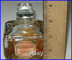 Vintage Caron Bellodgia Baccarat Perfume Bottle 3 OZ Open 1/2 Full 3 3/4