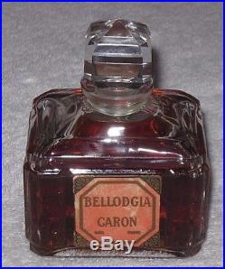 Vintage Caron Bellodgia Perfume Bottle Baccarat 3 OZ Open 3/4 Full 3 3/4