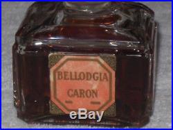 Vintage Caron Bellodgia Perfume Bottle Baccarat 3 OZ Open 3/4 Full 3 3/4