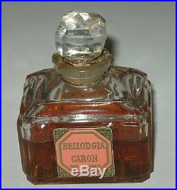Vintage Caron Bellodgia Perfume Bottle/Box Baccarat 1 OZ Sealed 2/3 Full