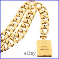 Vintage Chanel Perfume Bottle Excellent Chunky Chain Belt Necklace. NFV4710