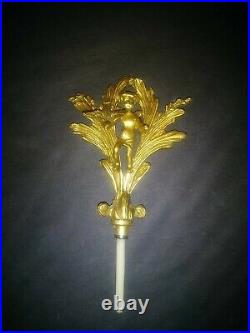 Vintage Cherub Ormulo/Gold Filigree Perfume Bottle with Amber Glass