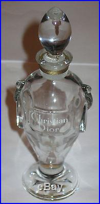 Vintage Christian Dior Baccarat Signed Perfume Bottle Diorling 6 1/2 Height
