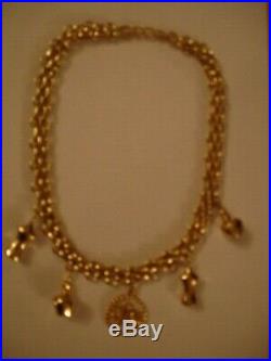 Vintage Christian Dior Charm Necklace Logo Medallion, Perfume Bottle, Dress Form