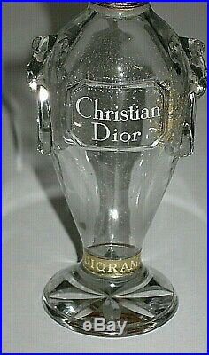 Vintage Christian Dior Diorama Perfume Bottle Baccarat Style Amphora 1950s 6 1/2