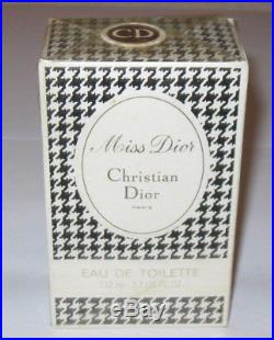 Vintage Christian Dior Miss Dior Perfume Bottle/Box EDT 4 OZ Sealed 3/4+ Full