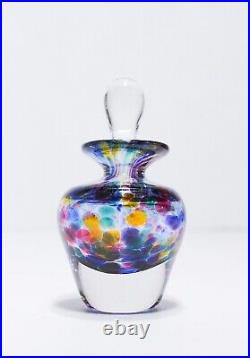 Vintage Christopher Belleau Blown Millennium Glass Multicolored Perfume Bottle