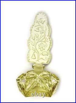 Vintage Citrine Made in Czechoslovakia Glass Perfume Bottle Dauber Art Deco
