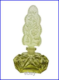 Vintage Citrine Made in Czechoslovakia Glass Perfume Bottle Dauber Art Deco Vintage Citrine Made in Czechoslovakia Glass Perfume Bottle Dauber Art Deco