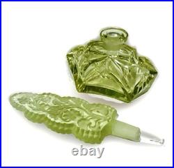 Vintage Citrine Made in Czechoslovakia Glass Perfume Bottle Dauber Art Deco