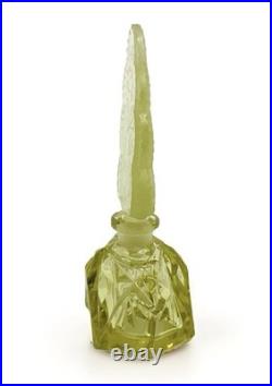 Vintage Citrine Made in Czechoslovakia Glass Perfume Bottle Dauber Art Deco