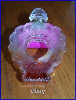 Vintage Coeur Joie Crystal Lalique Perfume Bottle Nina Ricci In Satin Box Vintage Coeur Joie Crystal Lalique Perfume Bottle Nina Ricci In Satin Box