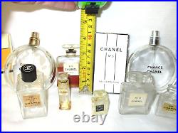 Vintage Collectible No 5 CHANEL Paris Glass Perfume Bottles Empty (r16)