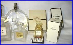 Vintage Collectible No 5 CHANEL Paris Glass Perfume Bottles Empty (r16)