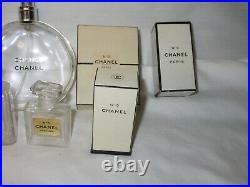 Vintage Collectible No 5 CHANEL Paris Glass Perfume Bottles Empty (r16)