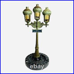 Vintage Corday France Lampost Perfume Bottle Holder Ashtray, Rue De La Paix