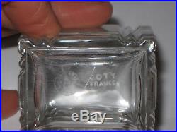 Vintage Coty Baccarat Glass Perfume Bottle & Stopper Art Deco Style Le Vertige