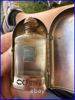 Vintage Coty Perfume Bottle And Silver Case