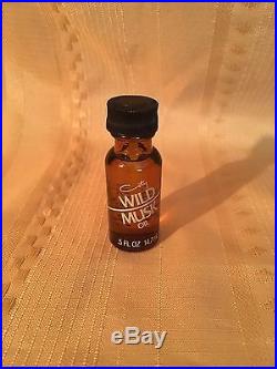 Vintage Coty Wild Musk Oil. 5 Fl Oz Amber Bottle Perfume Full