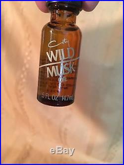 Vintage Coty Wild Musk Oil. 5 Fl Oz Amber Bottle Perfume Full