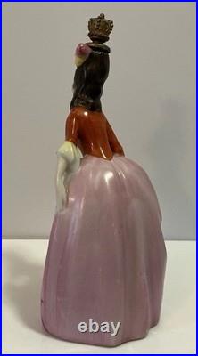 Vintage Crown Top Perfume Bottle Figural Porcelain Victorian Lady Germany Rare