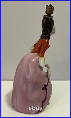 Vintage Crown Top Perfume Bottle Figural Porcelain Victorian Lady Germany Rare