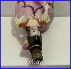 Vintage Crown Top Perfume Bottle Figural Porcelain Victorian Lady Germany Rare