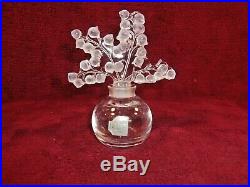 Vintage Crystal Lalique Perfume Bottle, Lillies Of The Valley, Signed