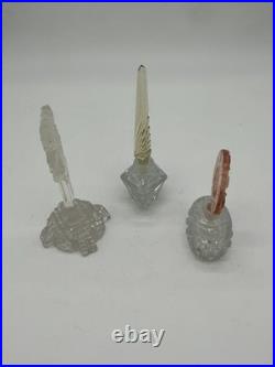 Vintage Crystal Perfume Bottle Lot of 3 Morlee Color Czechoslovakia