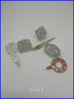 Vintage Crystal Perfume Bottle Lot of 3 Morlee Color Czechoslovakia