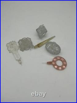 Vintage Crystal Perfume Bottle Lot of 3 Morlee Color Czechoslovakia