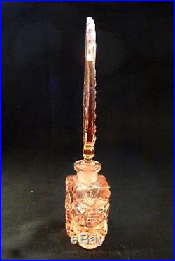Vintage Crystal Perfume Bottle Rich Pink Original Hand Crafted