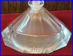 Vintage Crystal Perfume Bottle With Fancy Art Deco Style Stopper & Silver Bottle