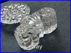Vintage Cut Crystal Perfume Bottle Huge Round Hobstar Stopper Czech Bohemian