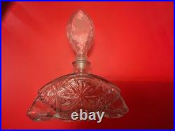 Vintage Cut Crystal Perfume Bottle Lot With Mirrored Vanity Tray