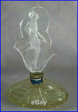 Vintage Czech Art Deco DIANA Hunting Goddess Perfume Bottle