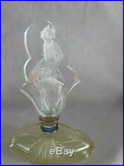 Vintage Czech Art Deco DIANA Hunting Goddess Perfume Bottle