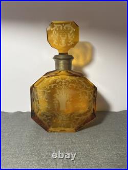 Vintage Czech Art Deco Large Czechoslovakian Perfume Bottle Rare Deco style