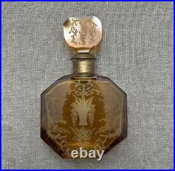 Vintage Czech Art Deco Large Czechoslovakian Perfume Bottle Rare Deco style