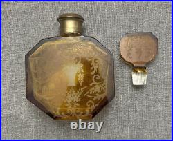 Vintage Czech Art Deco Large Czechoslovakian Perfume Bottle Rare Deco style