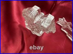 Vintage Czech/ Bohemian Intaglio Clear Crystal Cut Glass Perfume bottle Art Deco