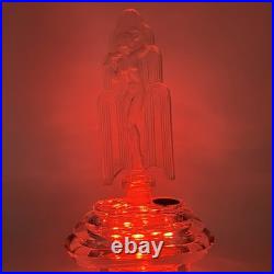 Vintage Czech Crystal Perfume Bottle / Pesnica Art Deco Nude Woman & Waterfall